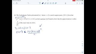 AP Calculus BC Exam 2023 - FRQ 6 (Non Calculator)