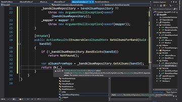 RESTful API with ASP.NET Core 3.0 - 31/50 - Implementing GetAlbums For Bands