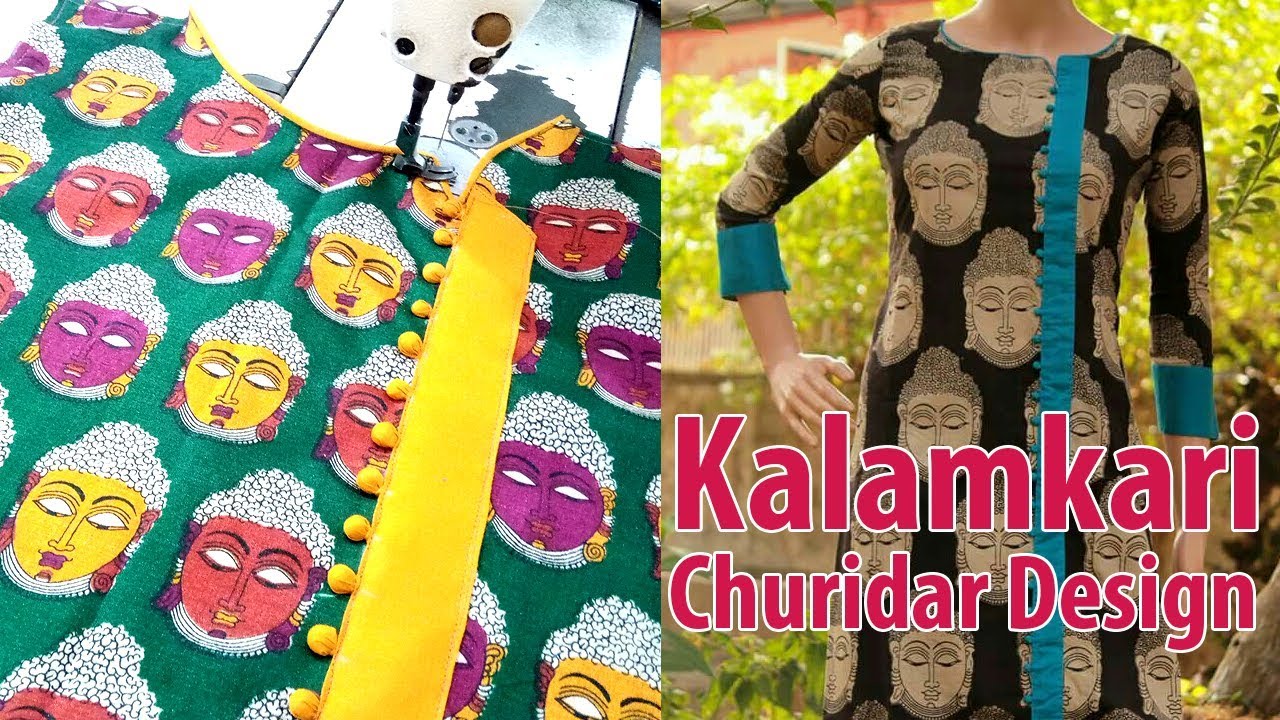 Code:0602161 -Flax Cotton Kurta With Kalamkari Yoke- Price INR:890/- |  Salwar neck designs, Cotton kurti designs, Blouse design models