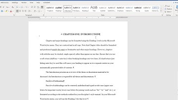 Subheadings Word for Office365