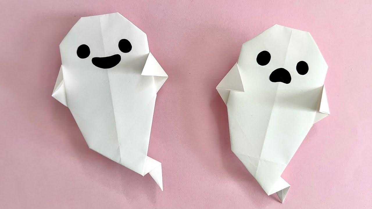 【ハロウィン折り紙】 簡単 可愛い おばけ ゴースト 折り方 Origami Halloween Ghost Paper Craft DIY