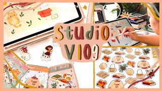 STUDIO VLOG ✨ 01: Designing, Stickers making and prepping for ETSY launch 🌱