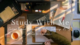 3 HOUR STUDY WITH ME 📝 calm piano music 🎹 study ASMR ambience | background noise | pomodoro 50/10