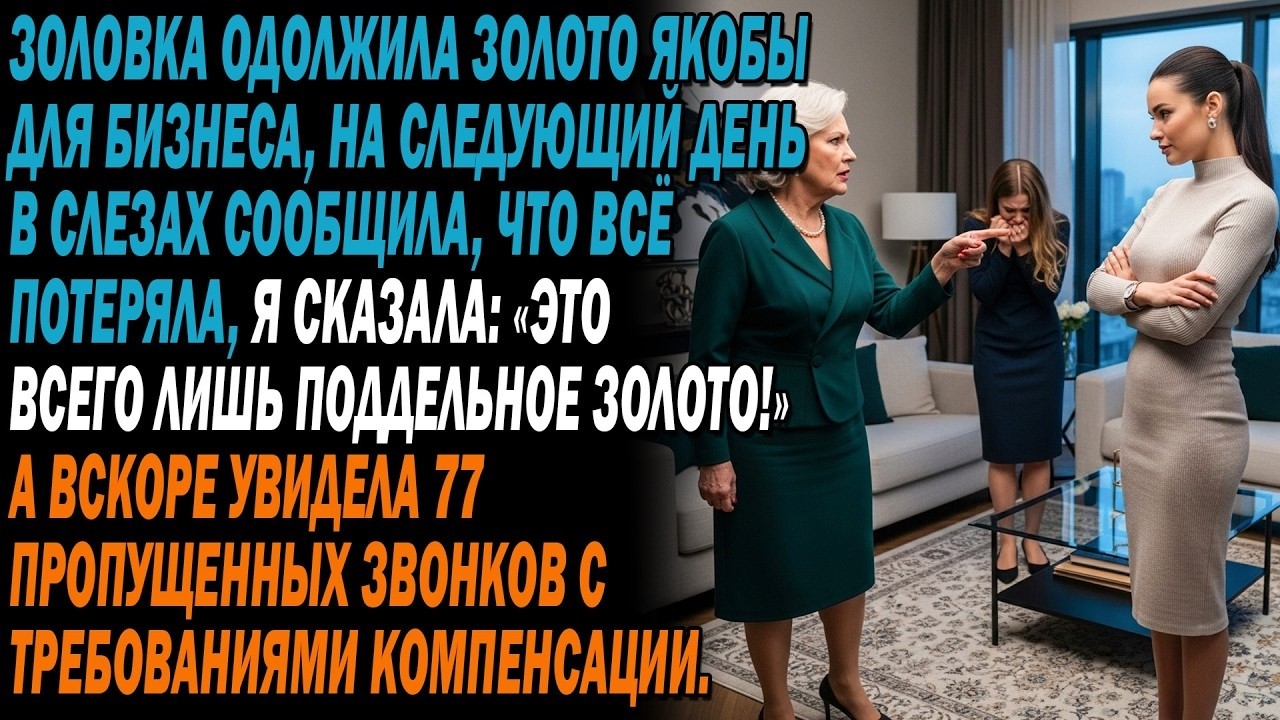 😏Золовка заняла золото «для дела», наутро рыдала, что потеряла — 😭я сказала: «Оно фальшивое!»