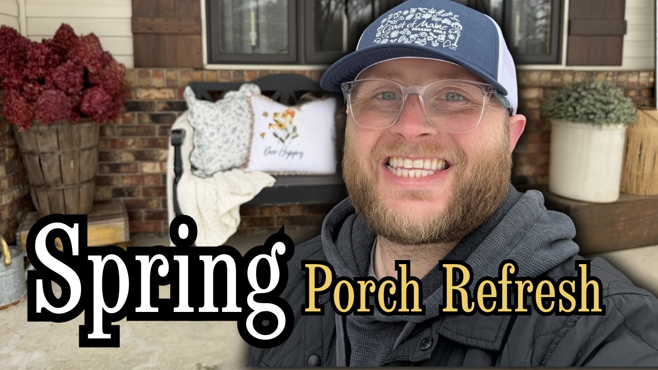 Finally Decorating the Front Porch for Spring 🌿 | DIY Wreath & Porch Styling