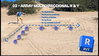 Revit arrays - Array multidirectional en X & Y - familias y parámetros anidados