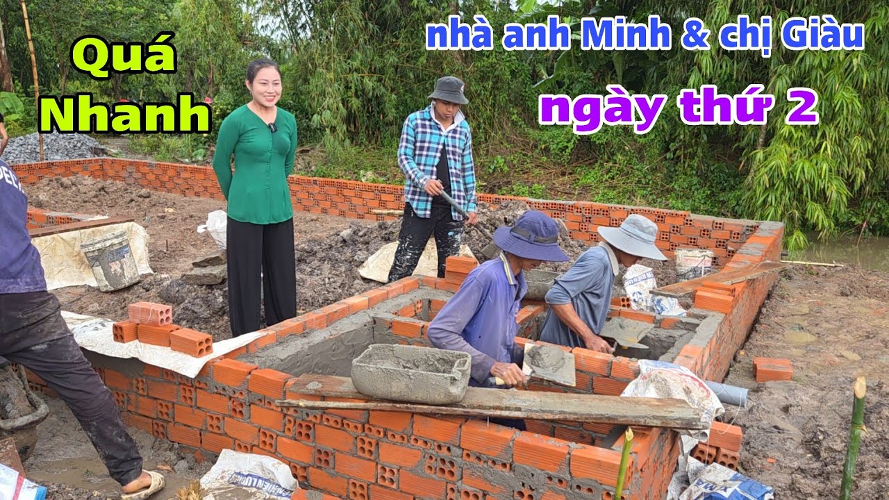 XÂY NỀN NHÀ CHO ANH MINH, CHỊ GIÀU NGÀY THỨ HAI TIẾN ĐỘ BẤT NGỜ | Trang Miền Tây 