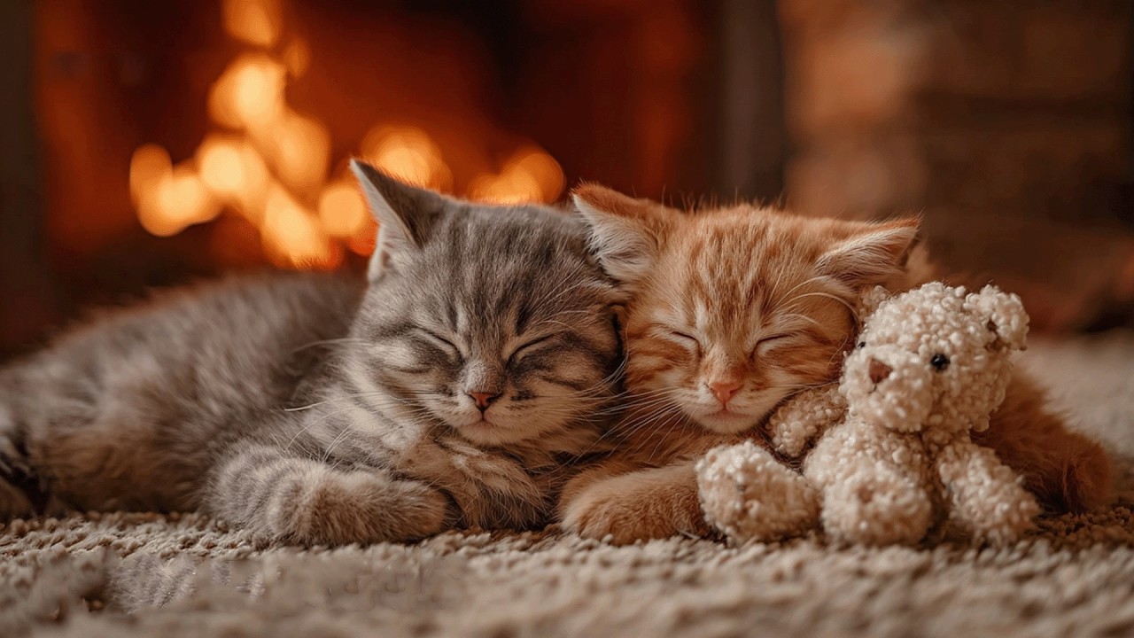 Gentle Sleep Music for Cats | Calming Piano and Cozy Kitty Sounds