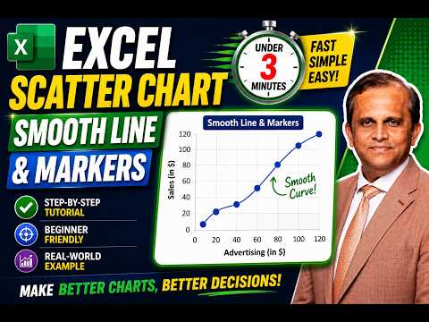 88. Excel Scatter Chart with Smooth Line & Markers Under 3 Minutes