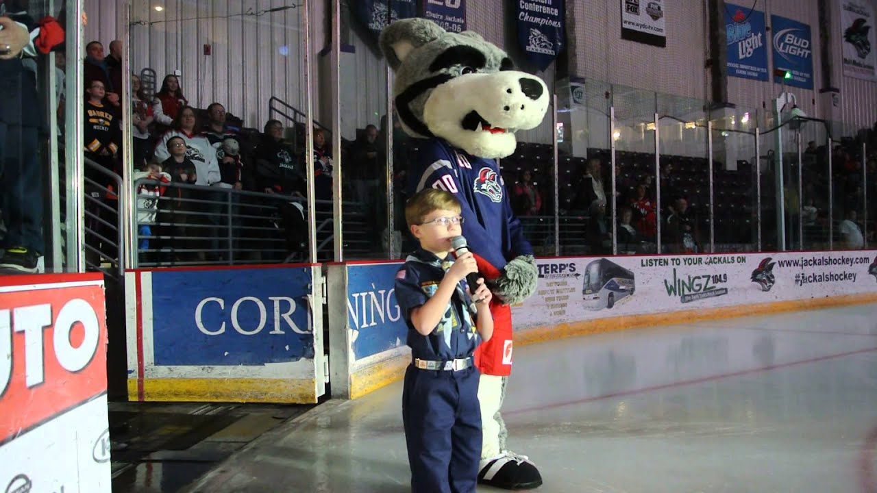 The National Anthem at the Jackal's Hockey game. YouTube
