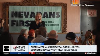 Gubernatorial candidate Alexis Hill unveiled her economic plan in southern Nevada