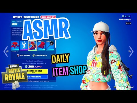ASMR Fortnite NEW Zeftar's Locker Bundle! Daily Item Shop 🎮🎧 Relaxing Whispering 😴💤