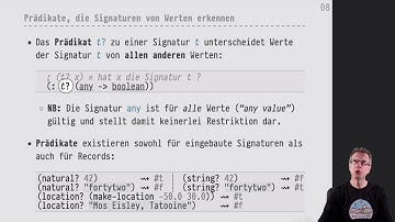 Informatik 1 — Chapter #05 — Video #021 — Signaturprädikate (t?), Funktionen über gemischen Daten