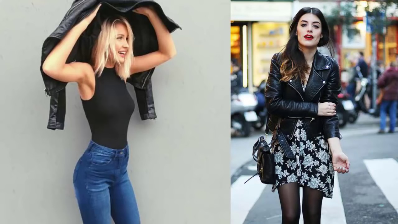 OUTFITS CON CHAMARRAS DE PIEL CHAQUETAS DE CUERO MODA OTOÑO INVIERNO 2016  2017 - YouTube