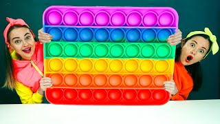 Mukbang Giant Color Food Challenge Push Pop It 먹방 챌린지