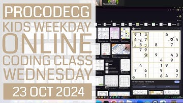 ProCodeCG Kids Weekday Coding Class - Wednesday - 23 Oct 2024