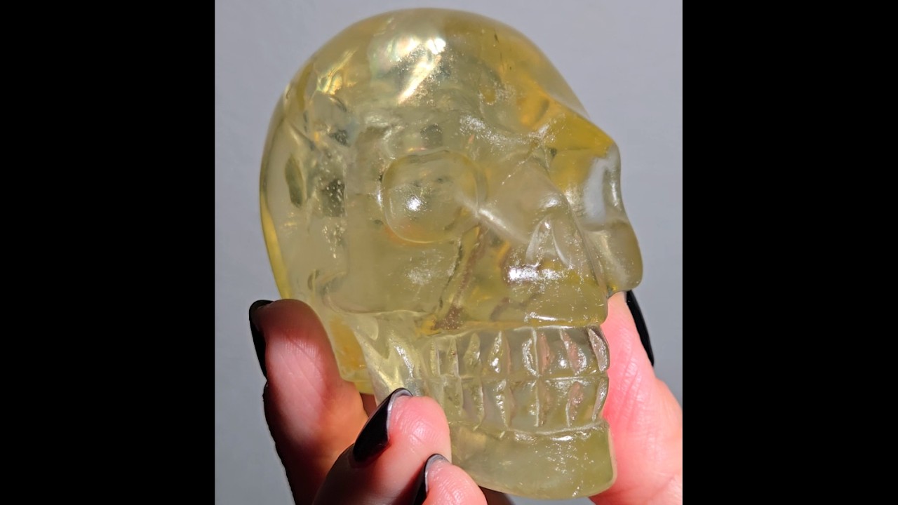High-grade citrine skull with rainbows and saturation - C58