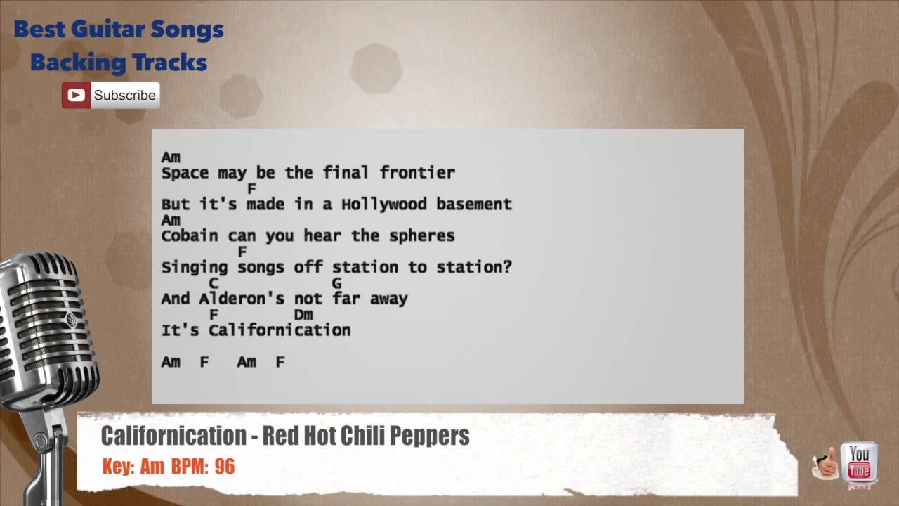 🎙 Californication Red Hot Chili Peppers Vocal Backing Track with