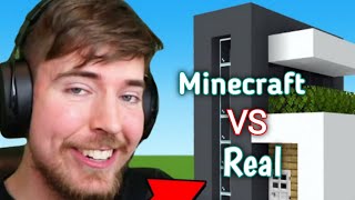Minecraft Vs Real | If You Build a House I'll Pay For It @mrbeastgamig | #minecraft #viral #mrbeast