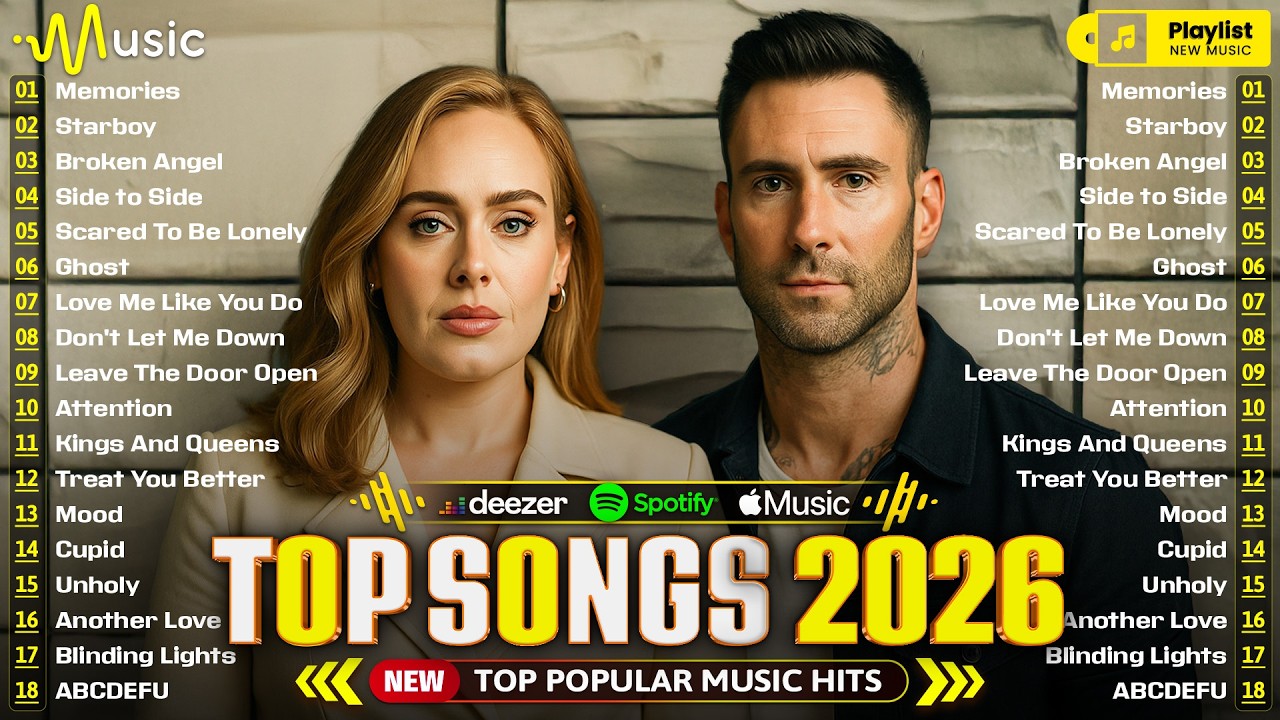 Spotify 🌲 Top Hits 2026 🍁 Adele, Maroon 5, Justin Bieber, Bruno Mars, Ed Sheeran, Dua Lipa, Rihanna