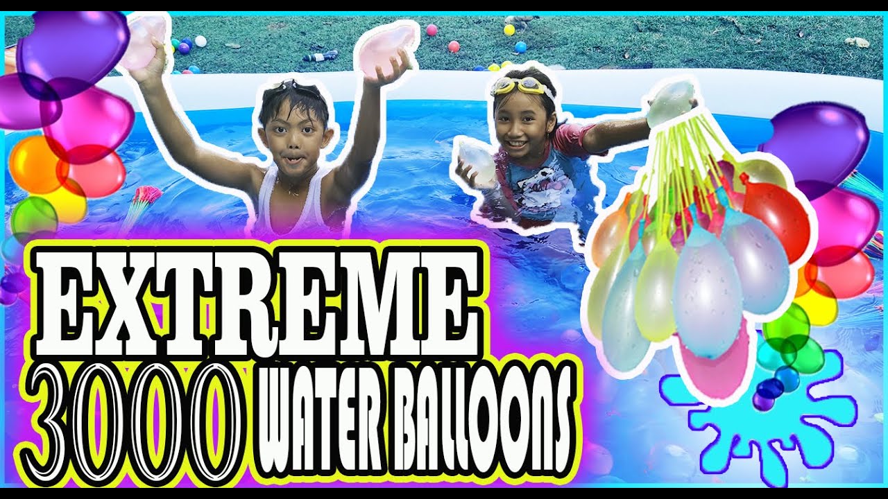 Extreme 3000 Fun Water Balloons Pool Fight Battle!!!