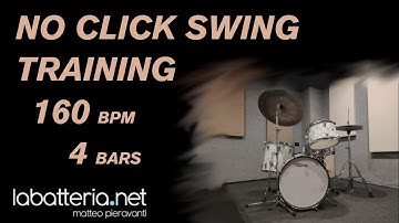 Jazz Drumless backing track No click swing training 160 bpm 4 bars.