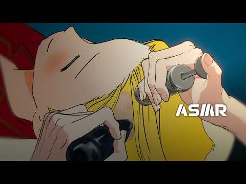 ASMR|🧊夜の涼しい頭皮ホームケアいかがですか？🦋 眠くなる頭皮アンプル かっさマッサージ＆スケーリング😴