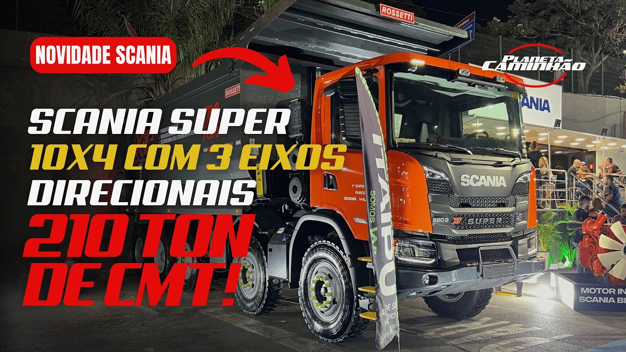 SCANIA apresenta SEU 10x4 com TRÊS EIXOS DIRECIONAIS e motorização SUPER 560 CAVALOS!