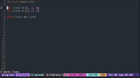 Vimscript Tutorial: List ( comparing lists )