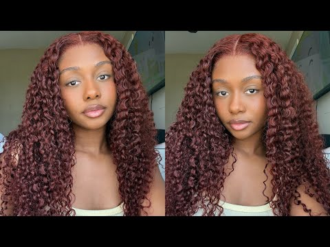 SUPER QUICK WIG INSTALL 😍 | Reddish Brown Curly Put On & Go Wig | Ft. Nadula Hair