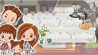 Miga World |Rich Family Morning Aesthetic Routine|☁️🌿🧺🥐🍳🥛💰💼🧸