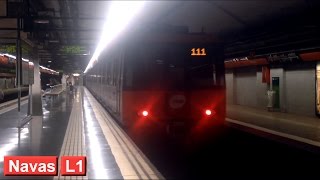 Trains class 4000 and 6000 at navas station of the barcelona metro
line 1. - opened in may 1953.
____________________________________________________...