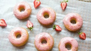 The Best Baked Doughnuts with Fresh Strawberry Glaze