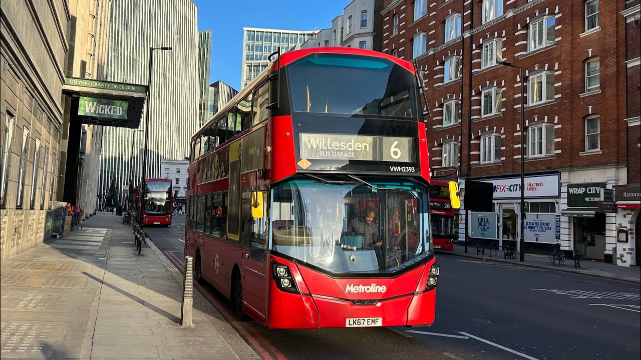 FULL ROUTE VISUAL|Metroline London Bus Route 6|Victoria - Willesden Bus Garage|VMH2393(LK67 EMF)
