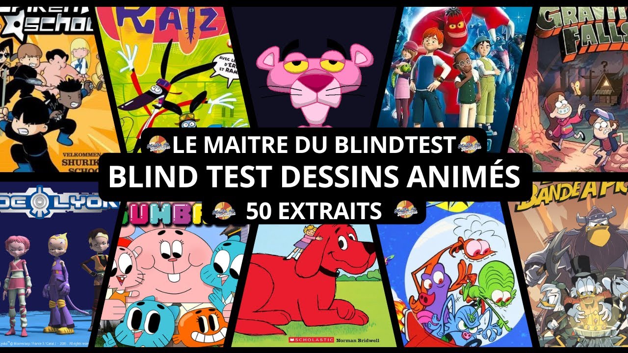 Blind Test Dessins Animés • Toutes Générations • 50 Extraits à Deviner !