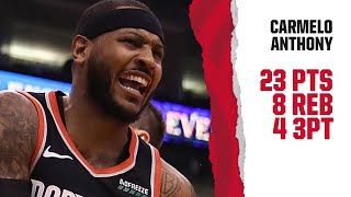 Carmelo Anthony (23 PTS, 8 REB) Highlights | Trail Blazers at Suns