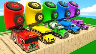 Giant Wheels and Colorful Trucks | Wheel-Shaped Figures | Baby Nursery Rhymes