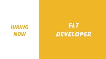 ELT Developer | ETL Developer Jobs | ETL | ETL Jobs