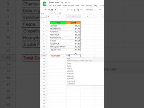 How to calculate the total sum in Google Sheets #googlesheets
