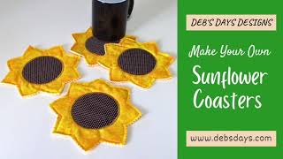 How To Make Sunflower Coasters : Easy Fabric Drink Coaster Set