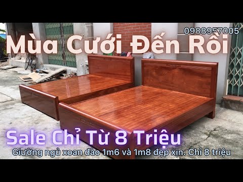 Video Giường Ngủ Xoan Đào Chỉ Từ 8 Triệu. 1m6 và 1m8 Dát... - youtube