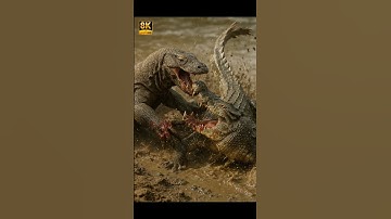 Komodo Dragon vs Crocodile 🐉🐊 | Epic River Battle #komododragon #crocodile #wildlife