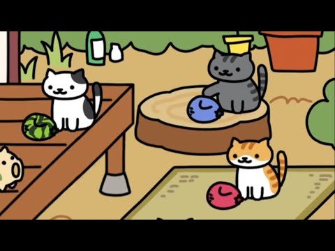 ねこあつめ2】 すけさん家の庭626日目 青ボールもつんつんの仲間入りを