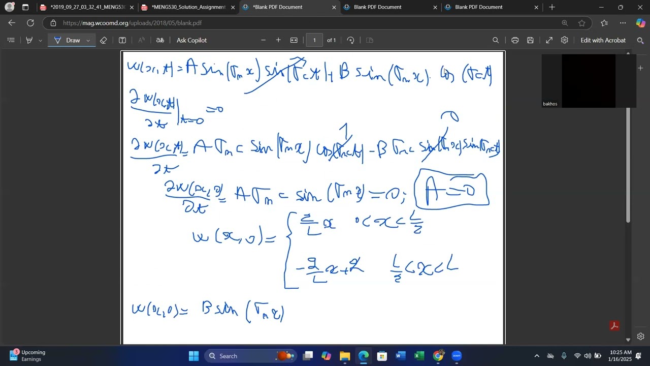 Continuous systems, fixed fixed bar with initial value