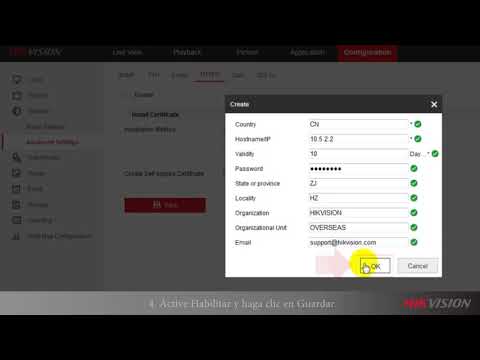 Cómo configurar el certificado autofirmado de HTTPS
