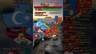 The map of the divisions of China and their capitals
