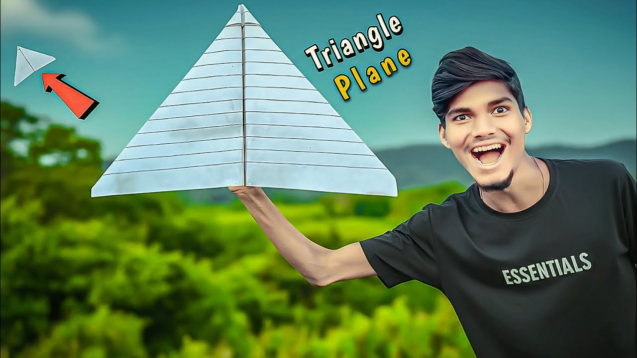 How To Make a PAPER AIRPLANE EASY | TRIANGLE PLANE | त्रिभुज के जैसा  जहाज ✈️