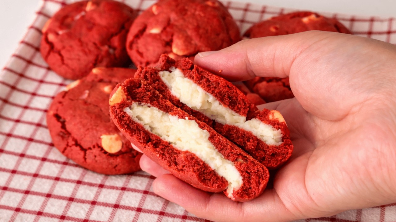 Soft Red Velvet Cream Cheese Cookies
