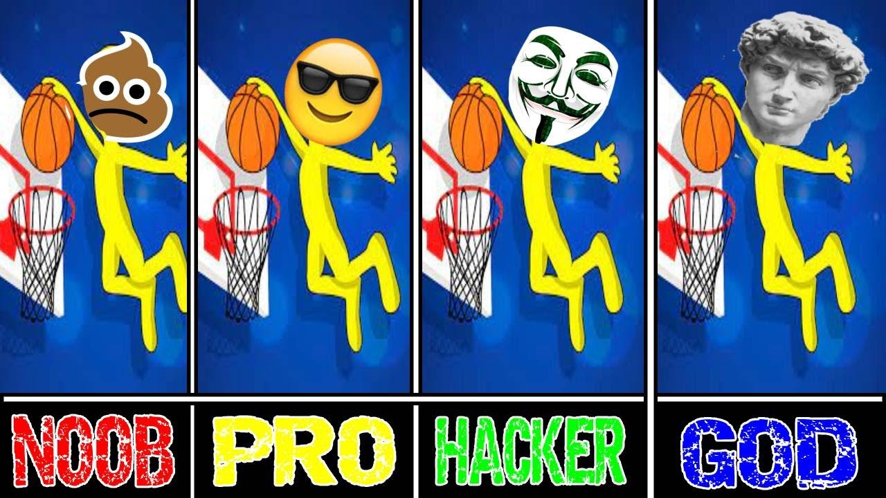 Jump Dunk 3D Gameplay#1 - NOOB vs PRO vs HACKER vs GOD