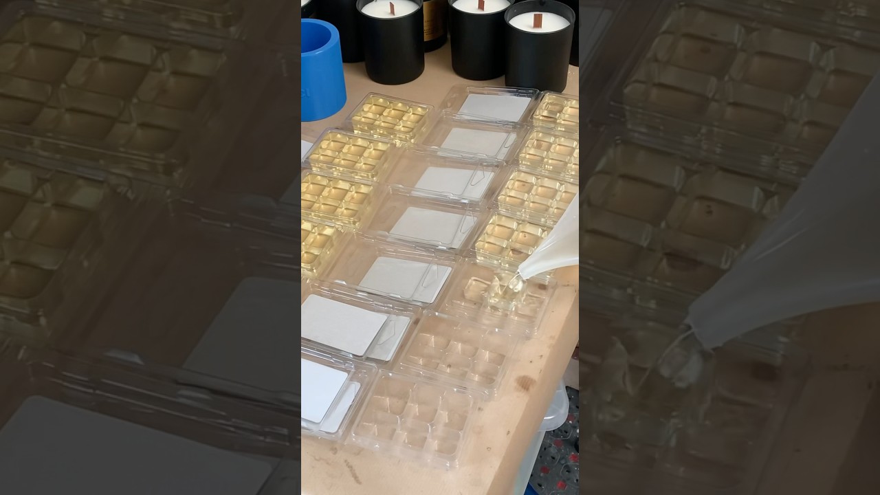 Watch me make a small batch of wax melts for our next pop up.